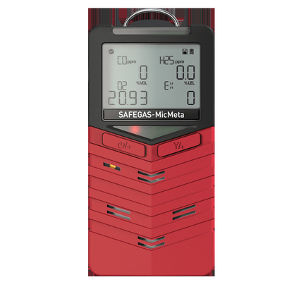 Safegas 6 In 1 Gas Detector O2 H2S CO LEL CO2 Multi Detect Red Portable Lightly For Industrial Use
